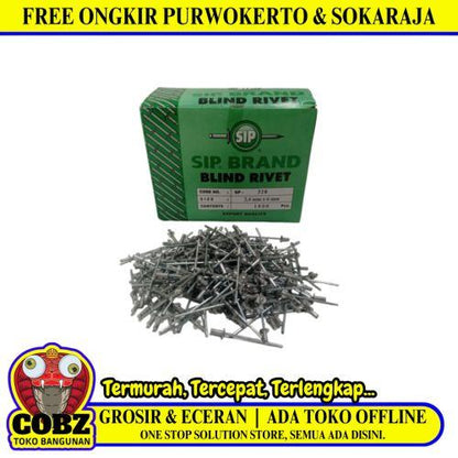 2.4 MM x 6 MM / SIP Paku Rivet Keling Tang Rivet No SP - 320 Dus