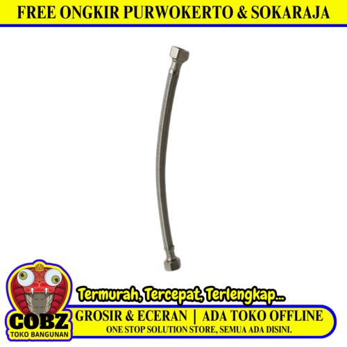 1/2 IN x 30 CM / KRANZ Selang Fleksibel Sink Hose Kloset Anyam Stainless