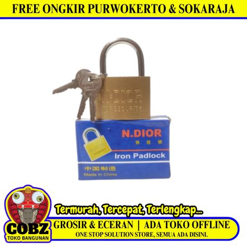 50 MM / N. DIOR Gembok Pintu Pagar Padlock Anti Maling Leher Pendek