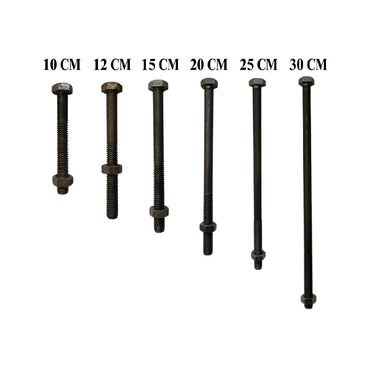 M 12 / TM Baut Mur Hexagon Bolt Nut Flat Head Hitam KG