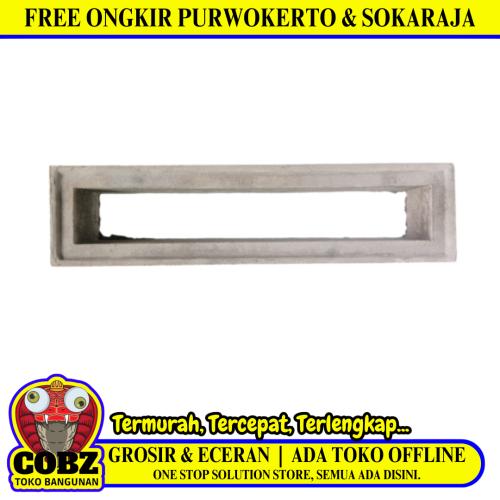 15 CM x 60 CM / BL Profil Rooster Lubang Angin Semen Abu 1 Sisi Biji