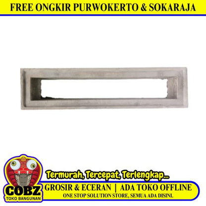 15 CM x 60 CM / BL Profil Rooster Lubang Angin Semen Abu 1 Sisi Biji