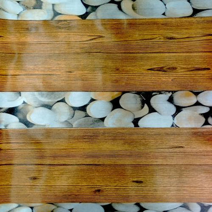 120 CM x 15 M / NM 07 Karpet Perlak Lantai Meja Vinyl PVC Coklat Motif Batu Roll