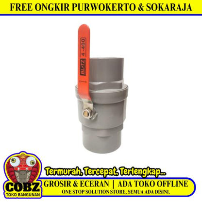 4 IN / BLITZ Stop Keran Polos Ball Valve Engkol Plastik PVC