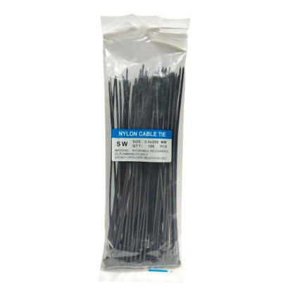 2.5 MM x 200 MM / SW Kabel Cable Ties Tali Ripet 20 CM Hitam Pack