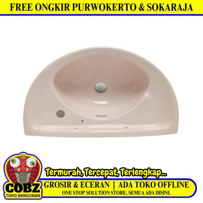 52 CM X 30 CM X17CM / TOTO L34 WastafelTempat Cuci Tangan Pink Keramik
