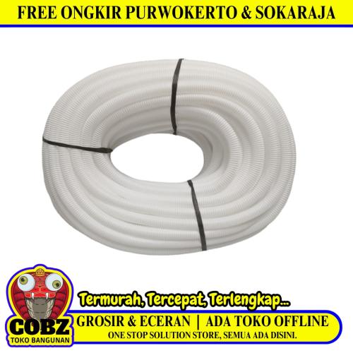 5/8 IN / TM Selang PVC Fleksibel Kabel Pembuangan Air AC Putih Meter