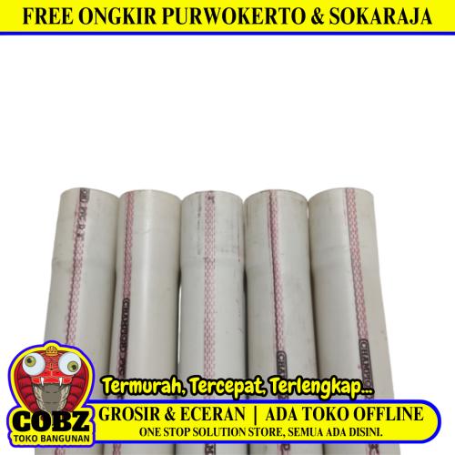 2 IN x 400 CM / CHAMPION D Lis Merah Pipa Pralon Paralon PVC Putih Batang