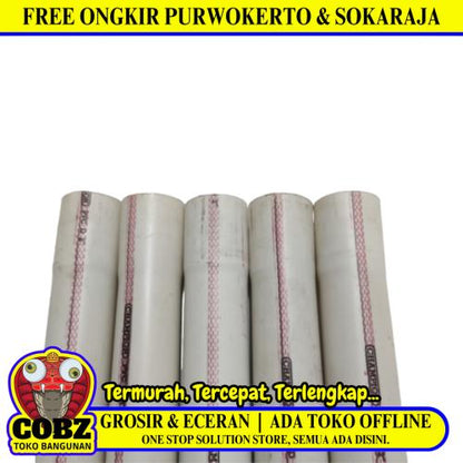 2 IN x 400 CM / CHAMPION D Lis Merah Pipa Pralon Paralon PVC Putih Batang