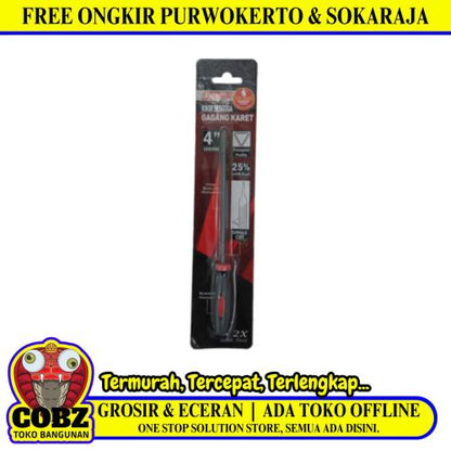 4 IN / YO-ZURI Kikir Besi Asah Needle Files Segitiga Karet