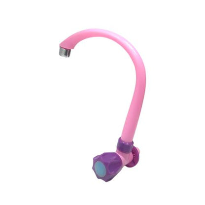 1/2 IN / CAB Kran Angsa Putar Sink Bak Cuci Piring Tembok Plastik Pink PVC
