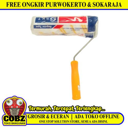 9 IN / GSKT Kusa Busa Roll Cat Tembok Kayu Besi Acrylic + Gagang Set