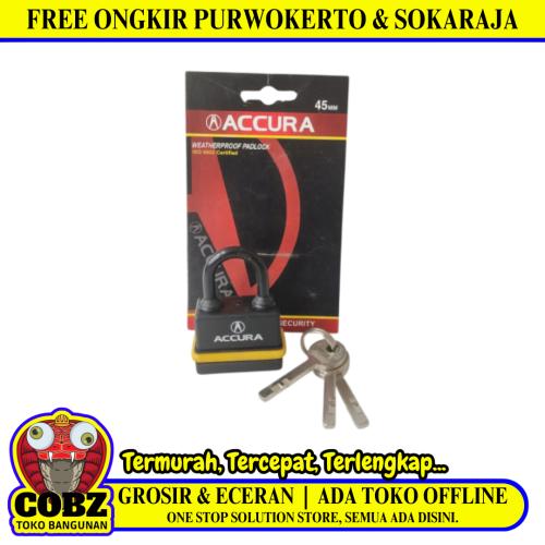 45 MM / ACCURA Gembok Pintu Pagar Padlock Anti Maling Leher Pendek