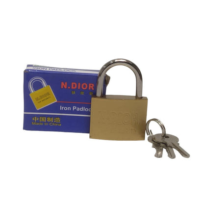 40 MM / N. DIOR Gembok Pintu Pagar Padlock Anti Maling Leher Pendek Kuning