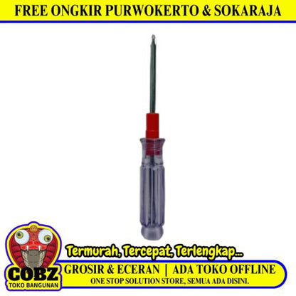 3 IN / WINSON Obeng Screwdriver Two Way Bolak Balik Plus Minus 2 In 1 Gagang Fiber