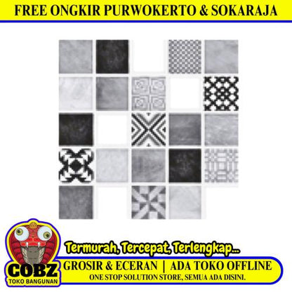 25 CM x 25 CM / ASIA TILE REGAL Keramik Lantai Kamar Mandi Matte Grey Dus