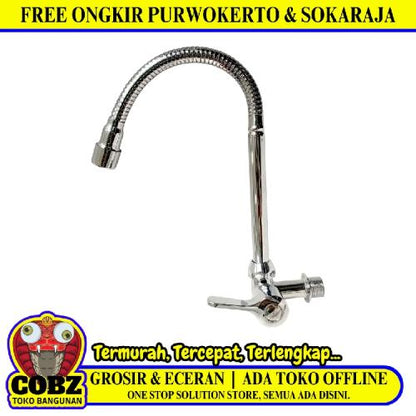 1/2 IN / VERCELLI 10891 Kran Angsa Fleksibel Sink BCP Tembok Stainless