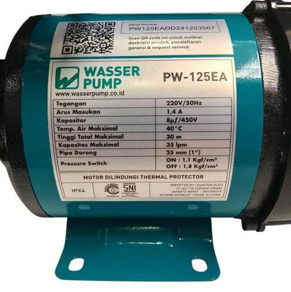 WASSER PW-125EA Pompa Air Sumur Dangkal Semi Jet Pump Otomatis Set