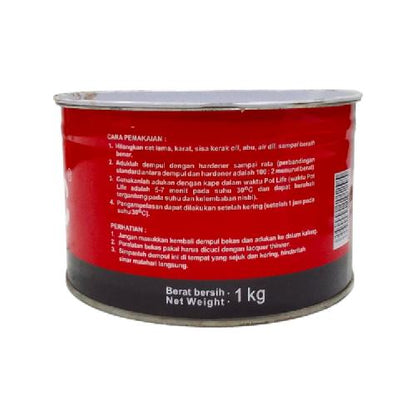 1 KG / SANPOLAC Dempul Tambal Lubang Plastik Kayu Besi Mobil Kaleng