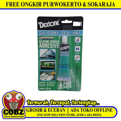 30 GR / DEXTONE SILICONE SEALANT Rubber Adhesive Lem Kaca Tube