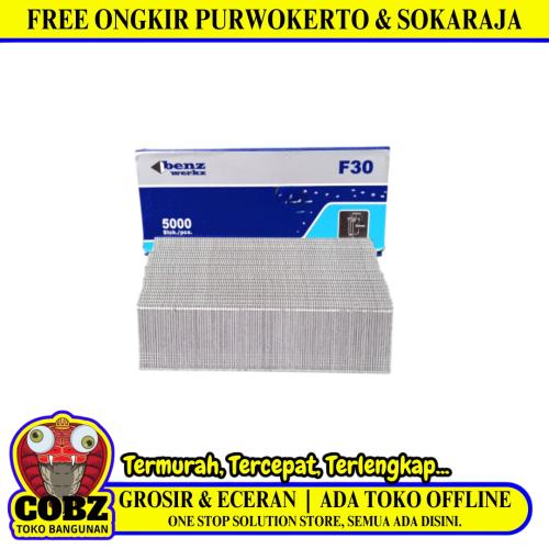 F 30/ BENZ WERKZ Refill Paku Tembak Air Nailer Stapler Gun 30 MM Lurus