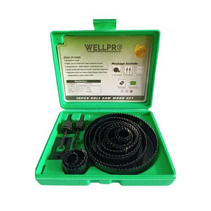 19 - 127 MM / WELLPRO TCT Hole Saw Mata Bor Hidroponik Pelubang Kayu 13 Pcs Set