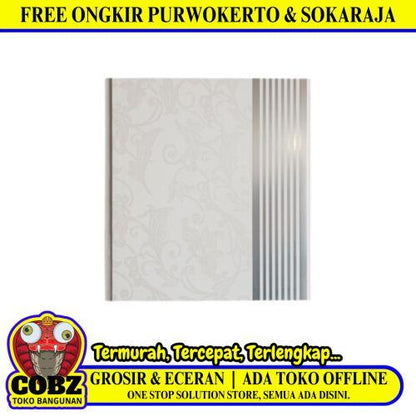 8 MM x 25 CM x 5 M / SHUNDA PLAFON PL.25.16  Plafon Gypsum GRC U PVC Hotstamping Lembar