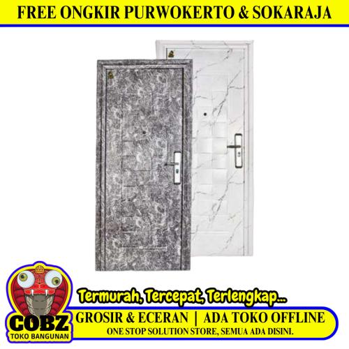 5 CM x 90 CM x 210 CM / FORTRESS MRBL FORT 90.11 SINGLE Pintu Kamar Mandi Baja Abu Set