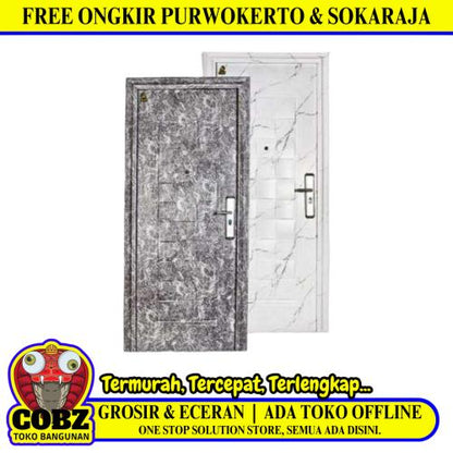 5 CM x 90 CM x 210 CM / FORTRESS MRBL FORT 90.11 SINGLE Pintu Kamar Mandi Baja Abu Set