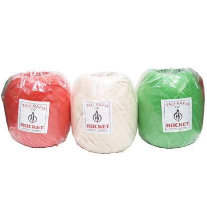 1/2 KG / ROCKET Tali Rafia Ikat Gulungan Kecil Plastik PVC Warna Roll
