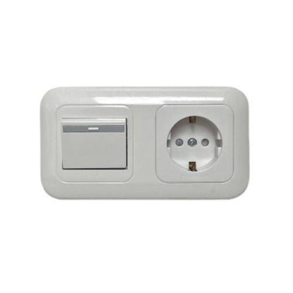 1 LUBANG / PANASONIC Stop Kontak + Saklar Single Tanam IB Inbow Putih