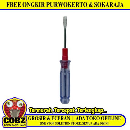 2 1/2 IN / WINSON Obeng Screwdriver Two Way Bolak Balik Plus Minus 2 In 1 Gagang Fiber