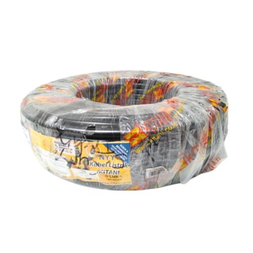 3 INTI x 1.5 MM x 50 M / KITANI NYY Tunggal Kabel Tembaga SNI Hitam Roll