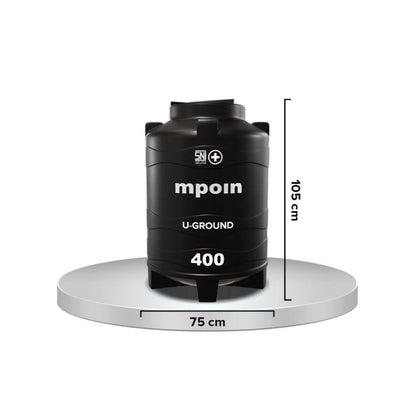 340 L  / M POIN + U GROUND UG 400 Water Torrent Tangki Tandon Air PVC Hitam Set