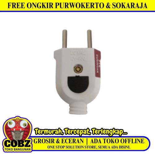 LOYAL LY-930 Steker Jek Colokan Kabel Listrik Cowok Male Gepeng Putih
