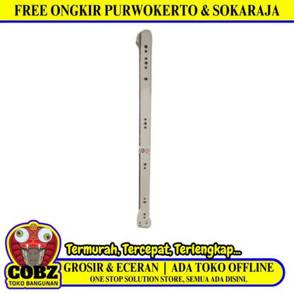 45 CM / HUBEN Rel Laci Roda Drawer Slide Single Track Putih Set