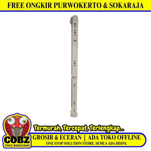 45 CM / HUBEN Rel Laci Roda Drawer Slide Single Track Putih Set