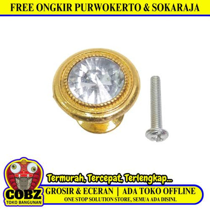 D 2 1/2 CM / COBZ Tarikan Pegangan Handle Laci Lemari Bulat Stainlees Kuning