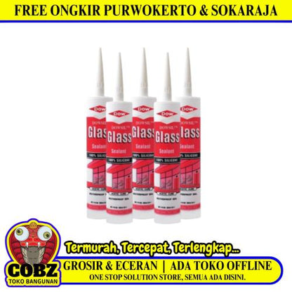 300 ML / DOWSIL Lem Silicone Sealant Kaca Akrilik Acid Asam Botol - (Black)