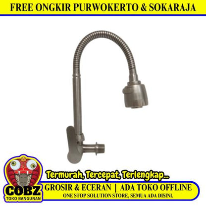 1/2 IN / HAUSE Kran Angsa Fleksibel Sink BCP Tembok Stainless