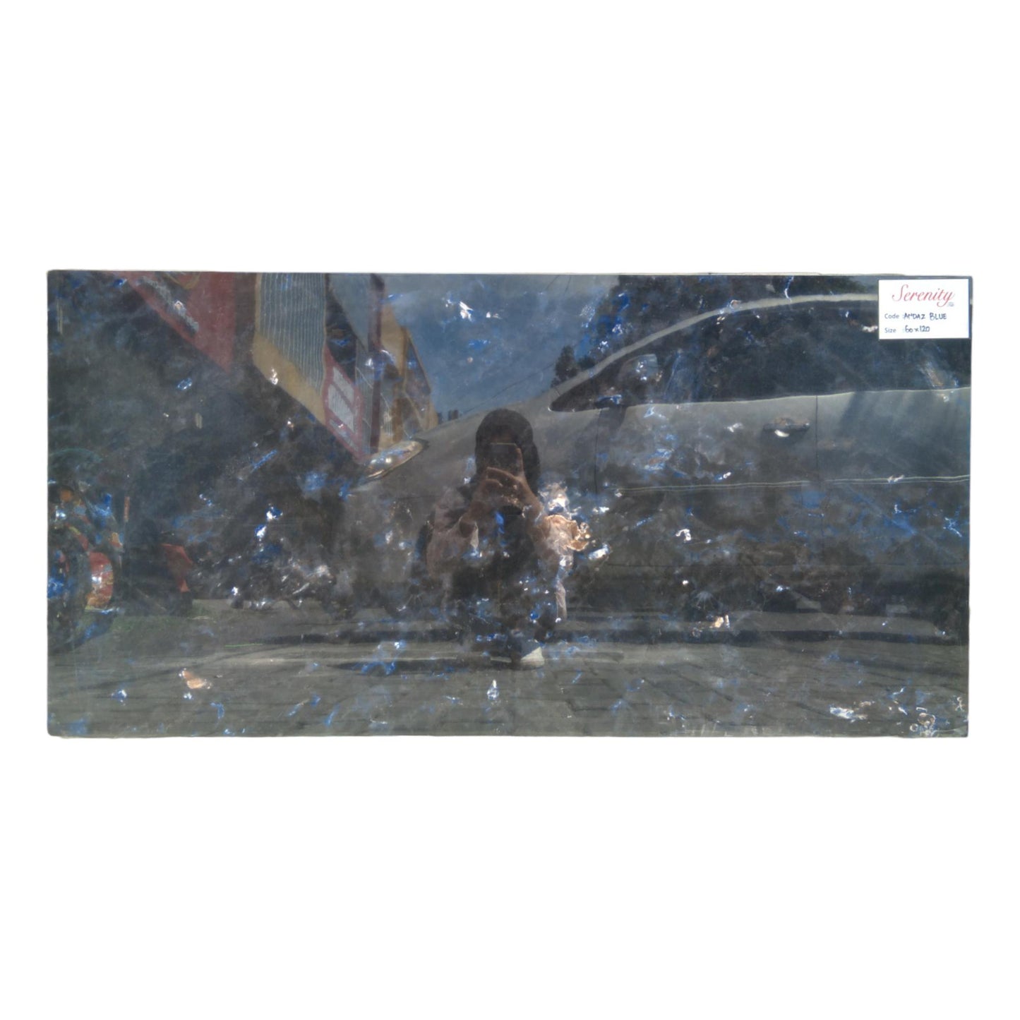 60 CM x 120 CM / SERENITY ANDAZ BLUE Granit Dinding Kamar Mandi Glossy Dus