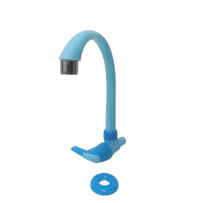 1/2 IN / CAB Kran Angsa Engkol Sink Bak Cuci Piring Tembok Plastik Biru PVC