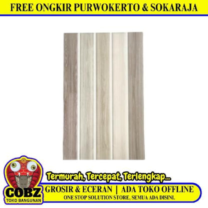 25 CM x 40 CM / UNO FINEWOOD Keramik Dinding Kamar Mandi Glossy Grey Dus