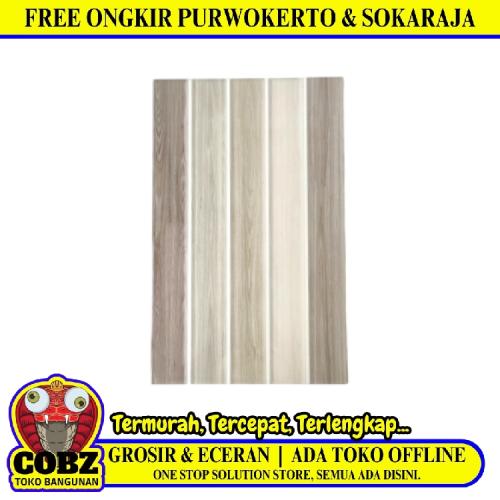 25 CM x 40 CM / UNO FINEWOOD Keramik Dinding Kamar Mandi Glossy Grey Dus