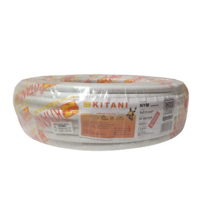 3 INTI x 2.5 MM x 50 M / KITANI NYM Tunggal Kabel Tembaga SNI Putih Roll