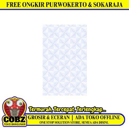 25 CM x 50 CM / UNO PADOVA Keramik Dinding Kamar Mandi Glossy Blue Dus