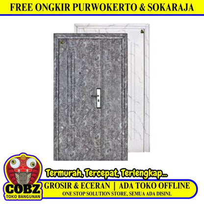 5 CM x 120 CM x 210 CM / FORTRESS MRBL FORT 120.12 MOM & SON Pintu Kamar Mandi Baja Abu Set