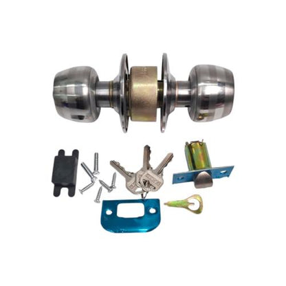 D 5 CM / FREDER Kunci Pintu Bulat Kamar Mandi Stainless Silver Set