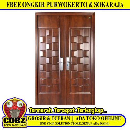 5 CM x 150 CM x 230 CM / FORTRESS PRIME 150.03 DOUBLE Pintu Kamar Mandi Baja Coklat Set