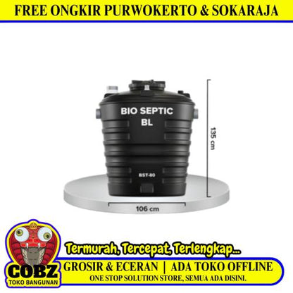 800 L / M POIN + BIO PLUS BST-80 Septic Tank Sepiteng Tangki PVC Red Granite Set